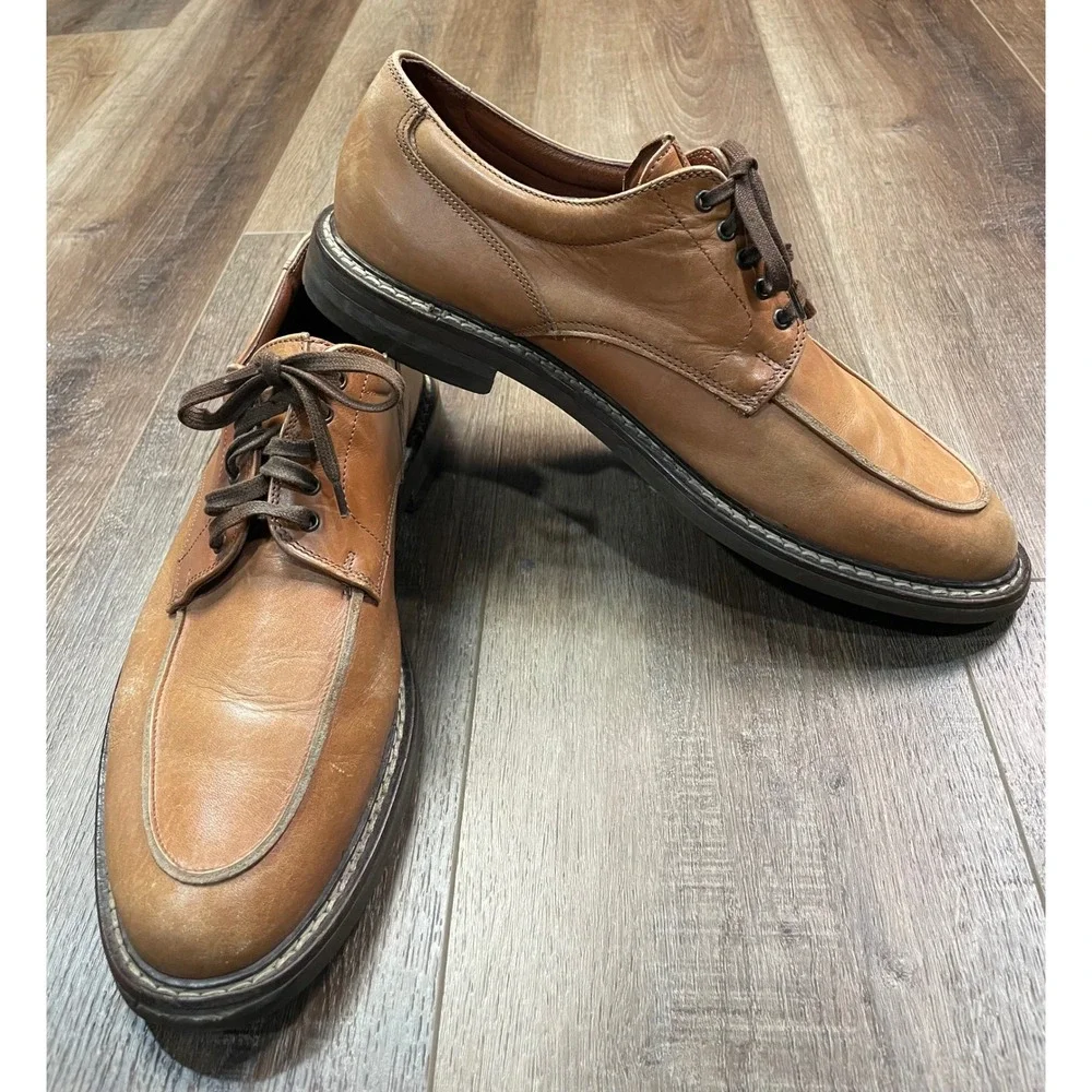ANTICA CUOIERIA Italian Leather Apron Toe Derby Shoes Men's 10.5 D Made in Italy